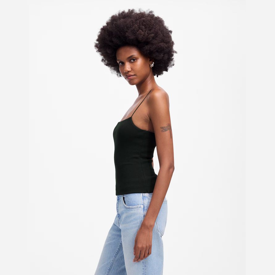 womens madewell squareneck serbatoio nero