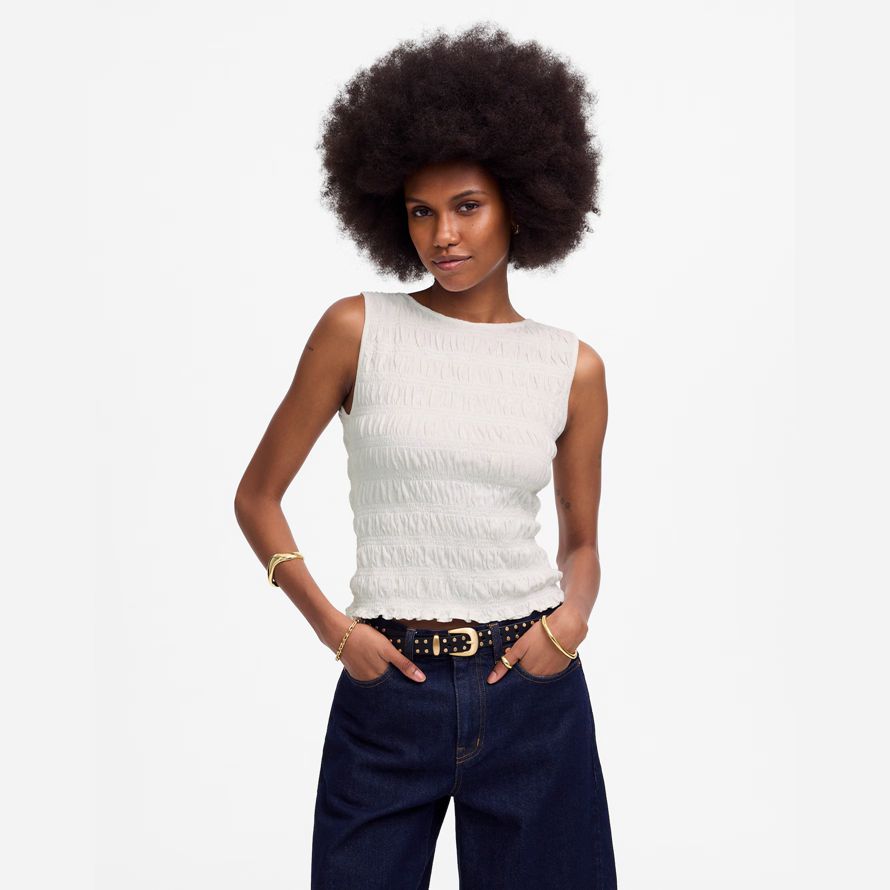 madewell affumicata scollo a barca donna serbatoio bianco