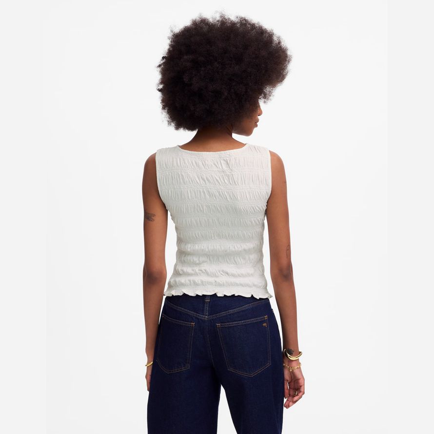 madewell affumicata scollo a barca donna serbatoio bianco