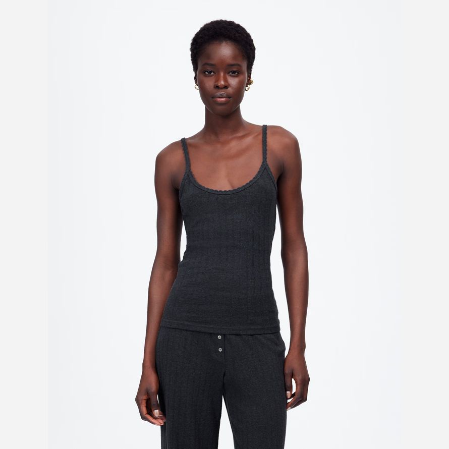 madewell leset pointelle womens serbatoio nero