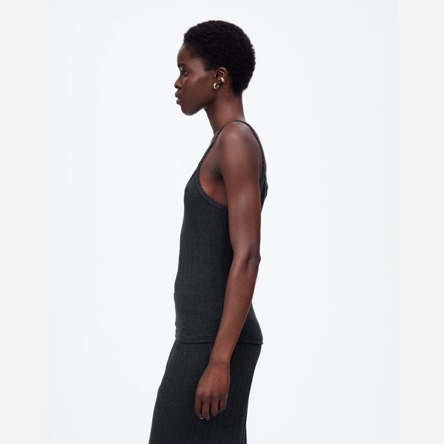 madewell leset pointelle womens serbatoio nero