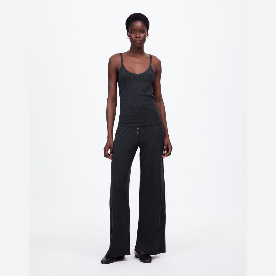 madewell leset pointelle womens serbatoio nero