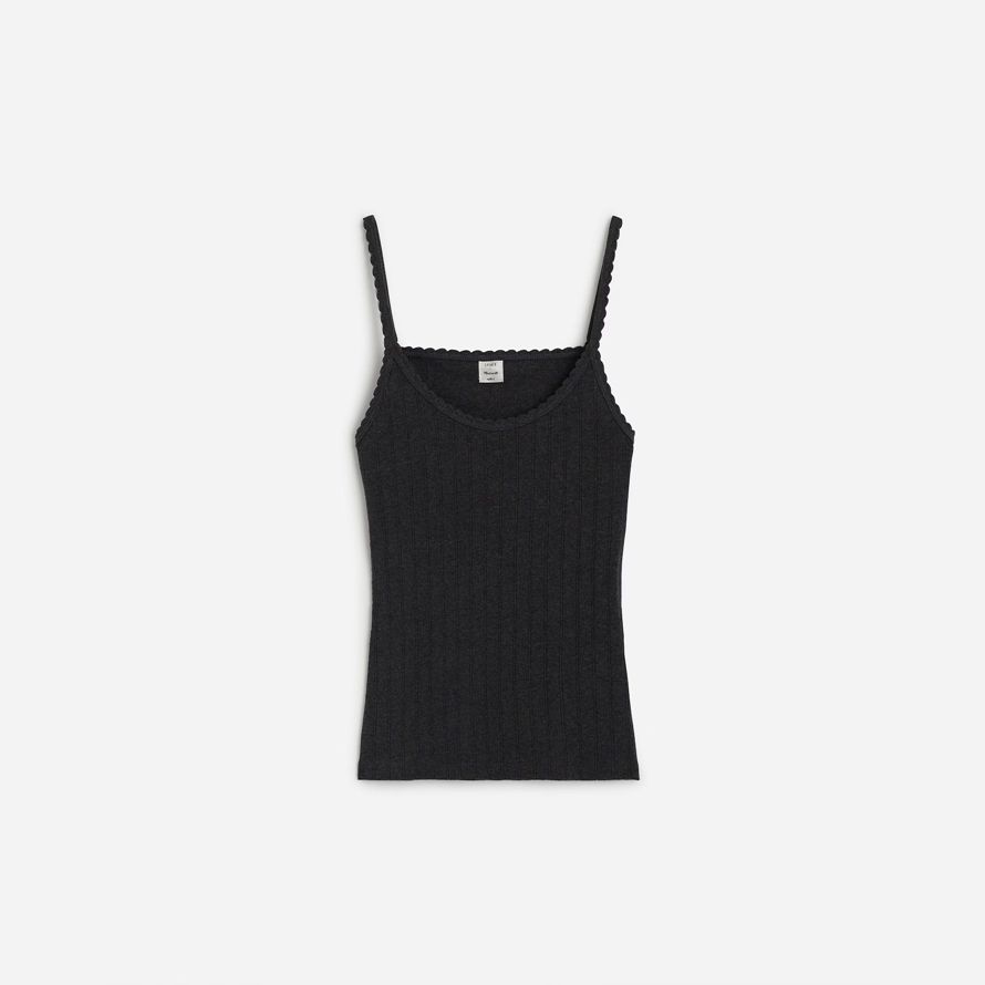madewell leset pointelle womens serbatoio nero