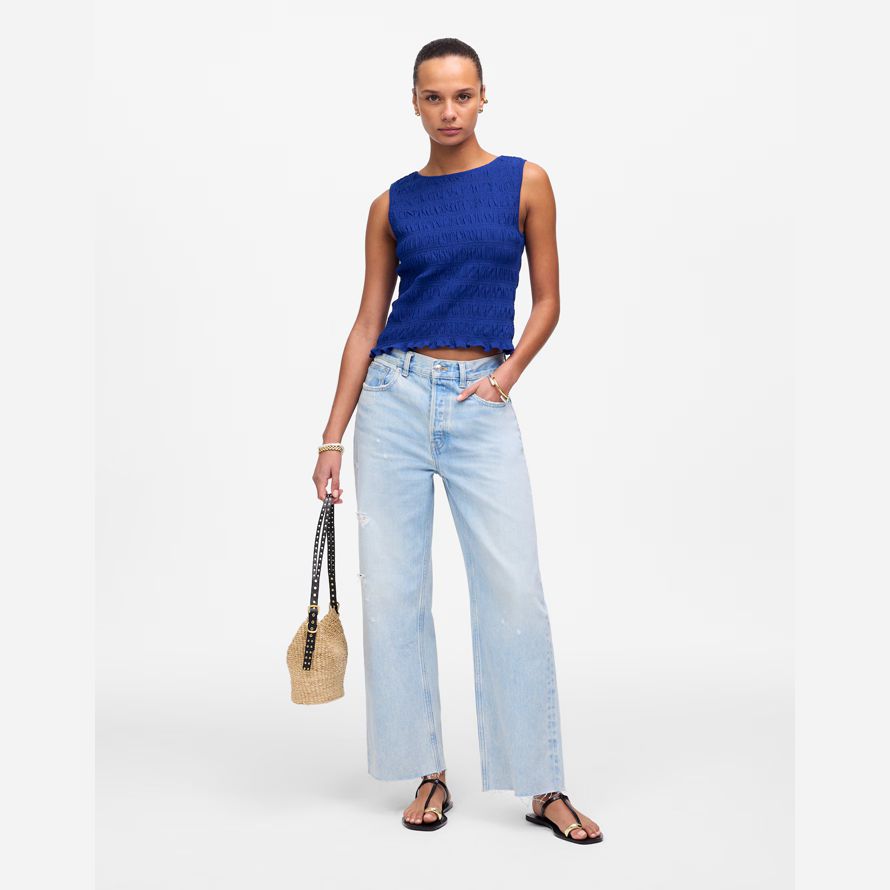 madewell affumicata scollo a barca donna serbatoio blu