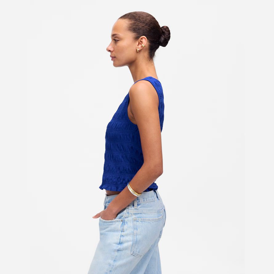 madewell affumicata scollo a barca donna serbatoio blu