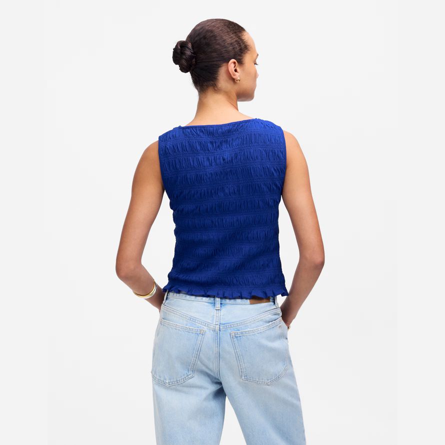 madewell affumicata scollo a barca donna serbatoio blu