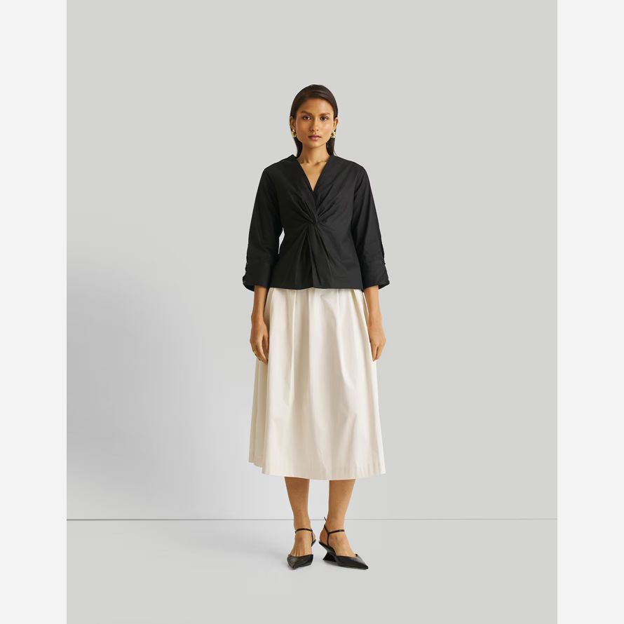 madewell reistor frontale torsione womens top nero