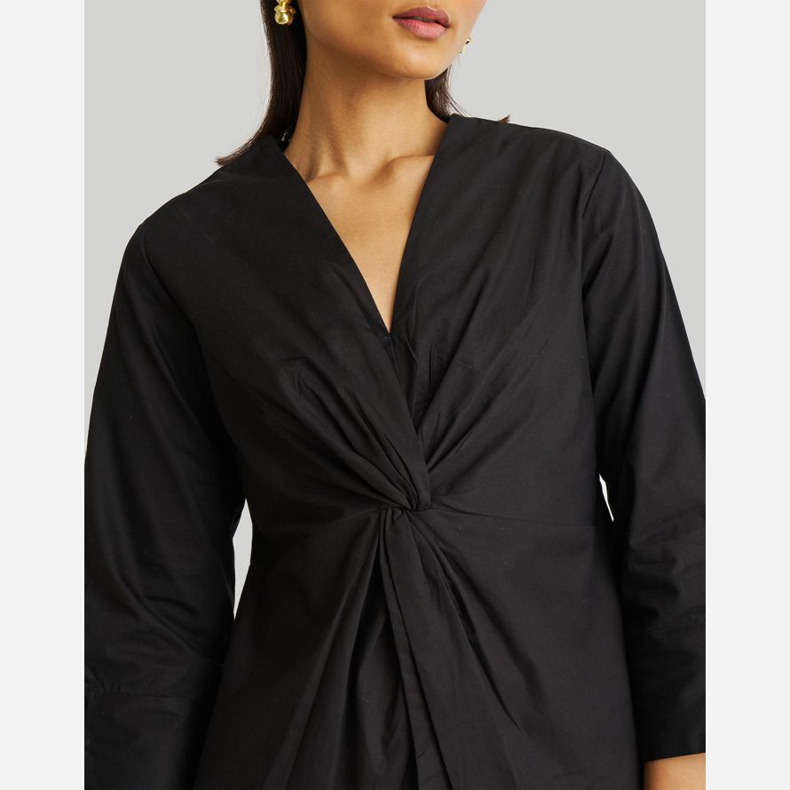 madewell reistor frontale torsione womens top nero